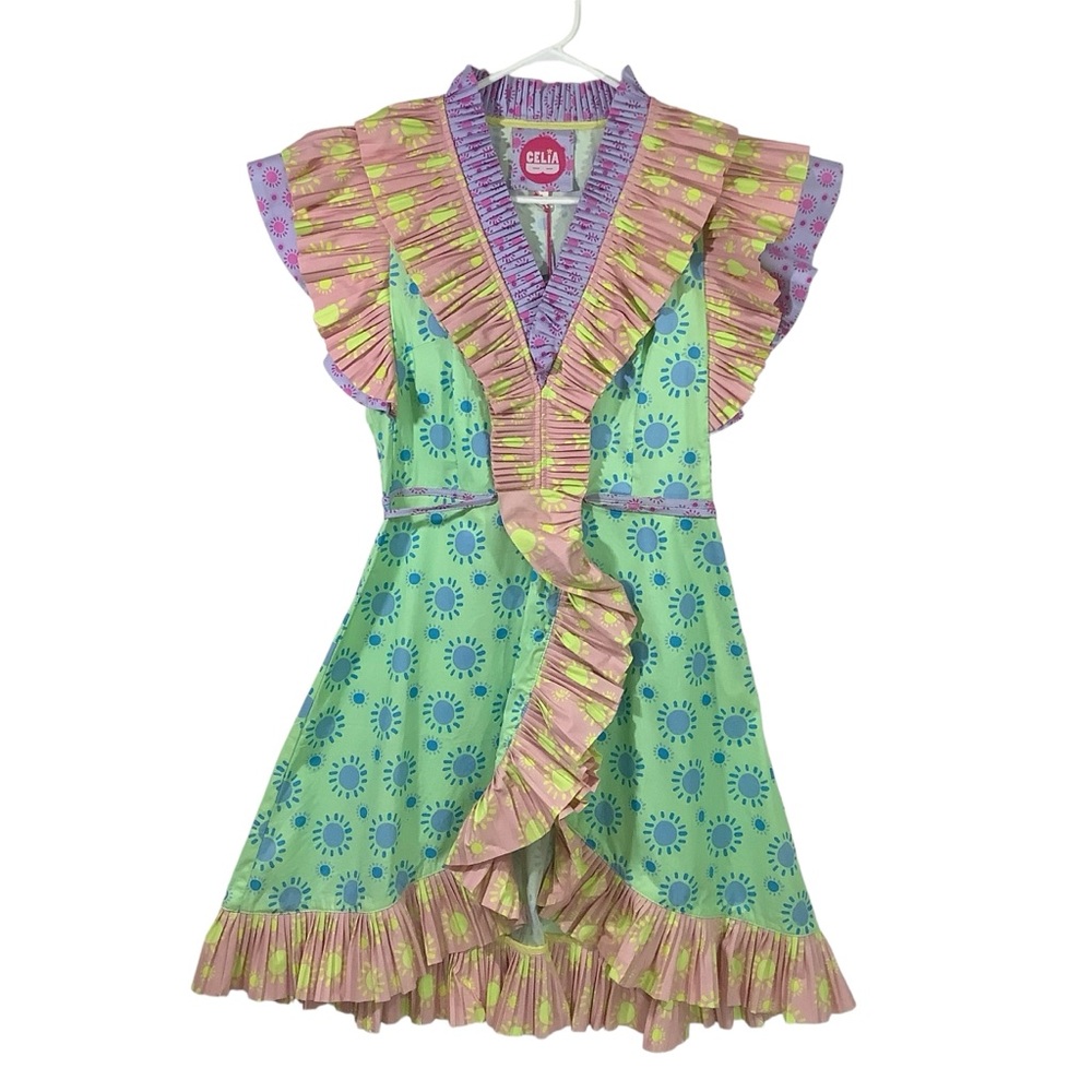 Celia B Orion Mini Dress Green-Multi